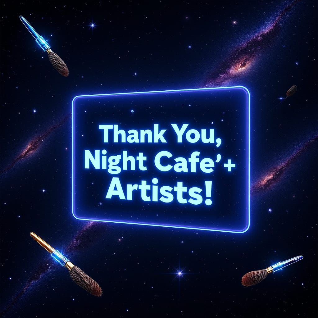 Cosmic Billboard in Space: Thank You, NightCafe Artists!