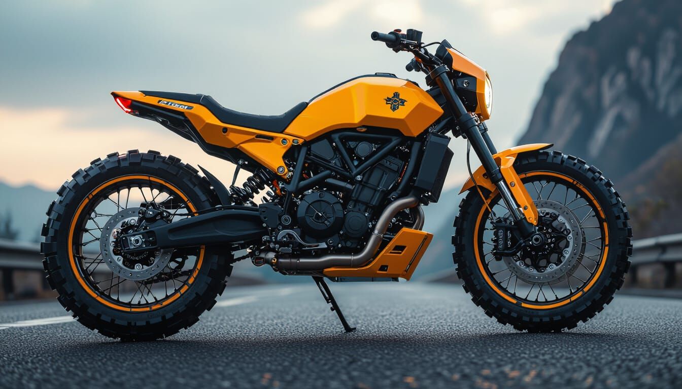 Futuristic Off-Road Motorbike: Hyperrealistic Design