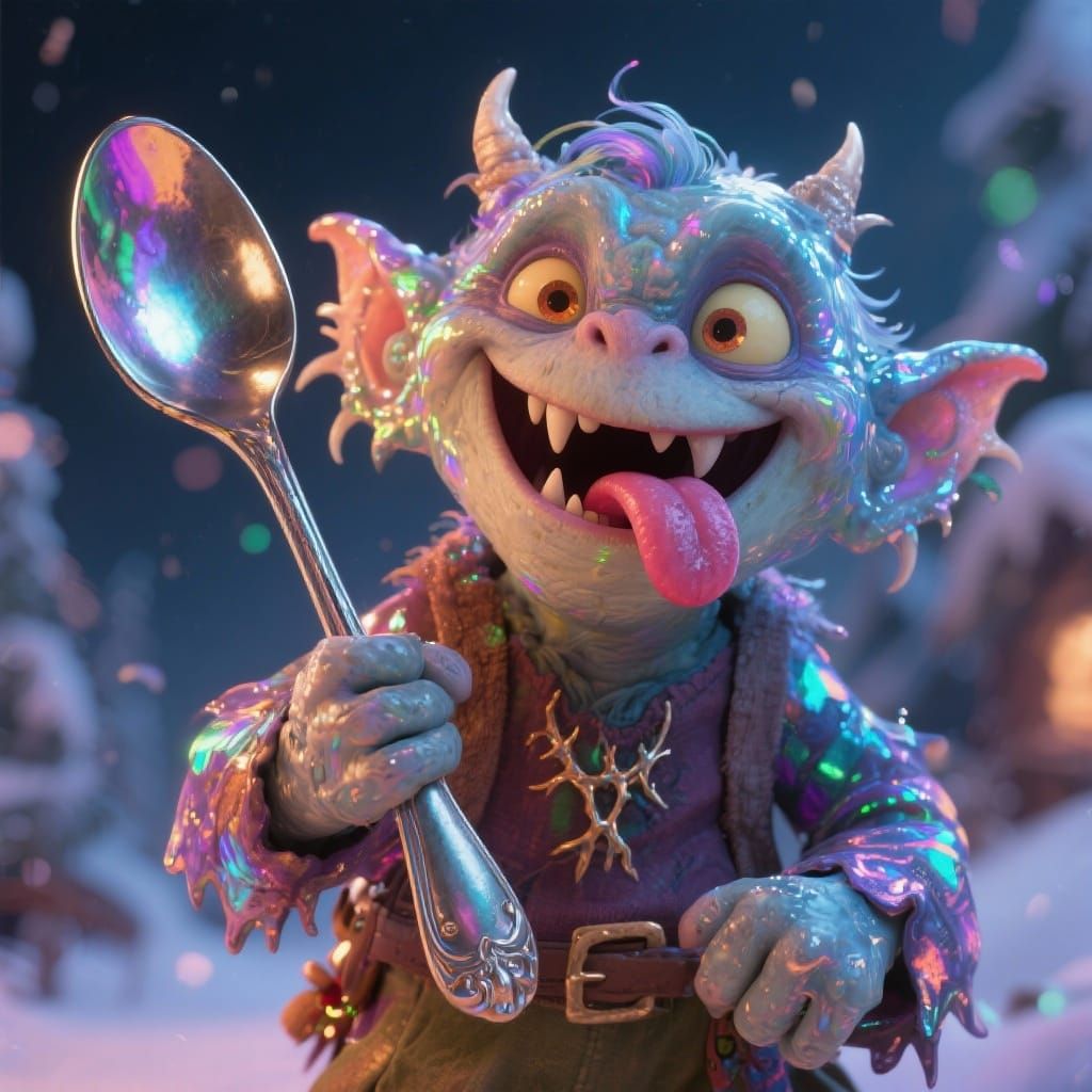 Mischievous Yule Lad with Oversized Spoon