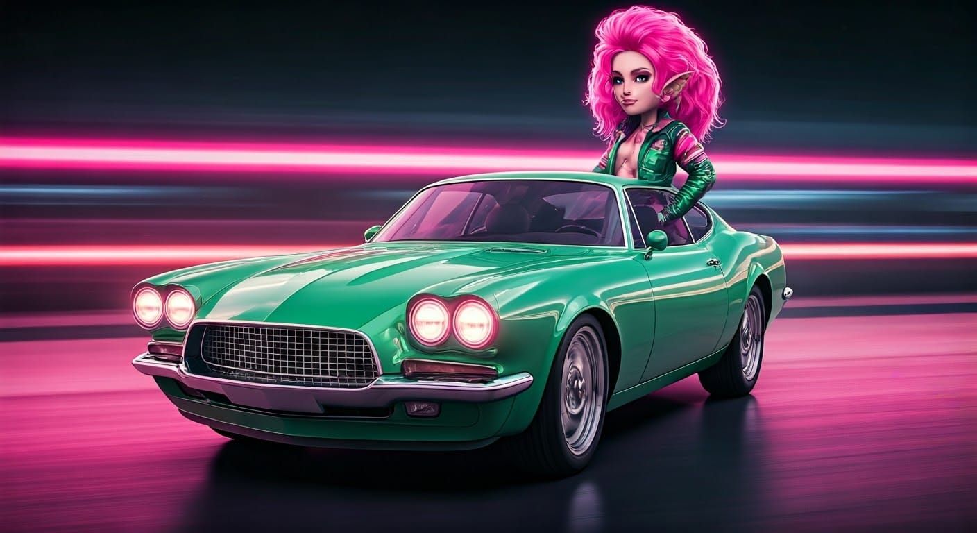 Futuristic Centaur Car Body in Surreal Cyberpunk Style