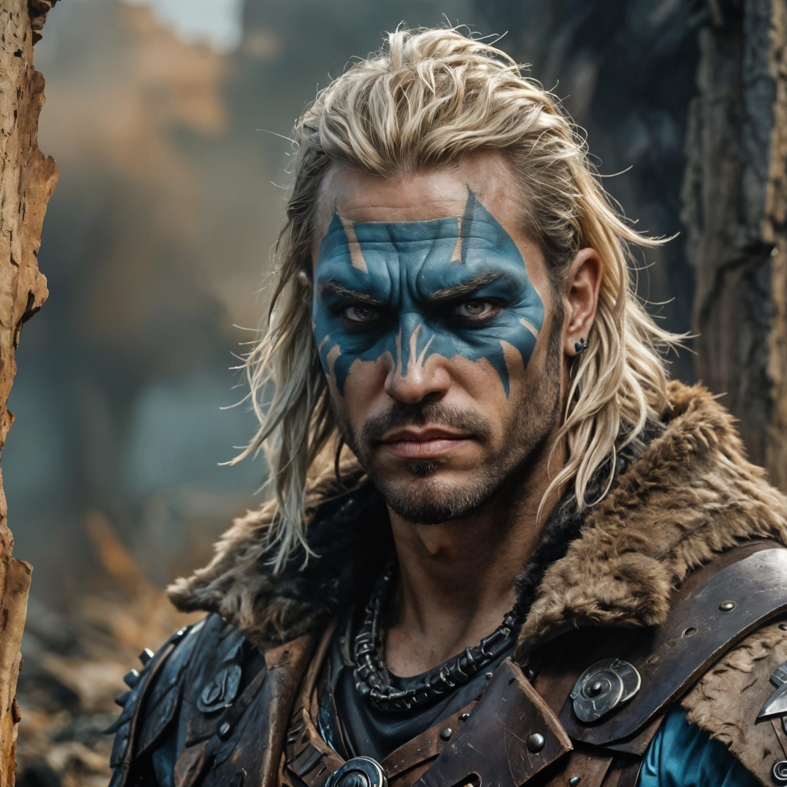 Post-Apocalyptic Warrior with War Paint