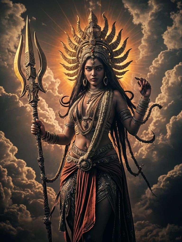 Majestic Goddess Kali in Epic Digital Illustration