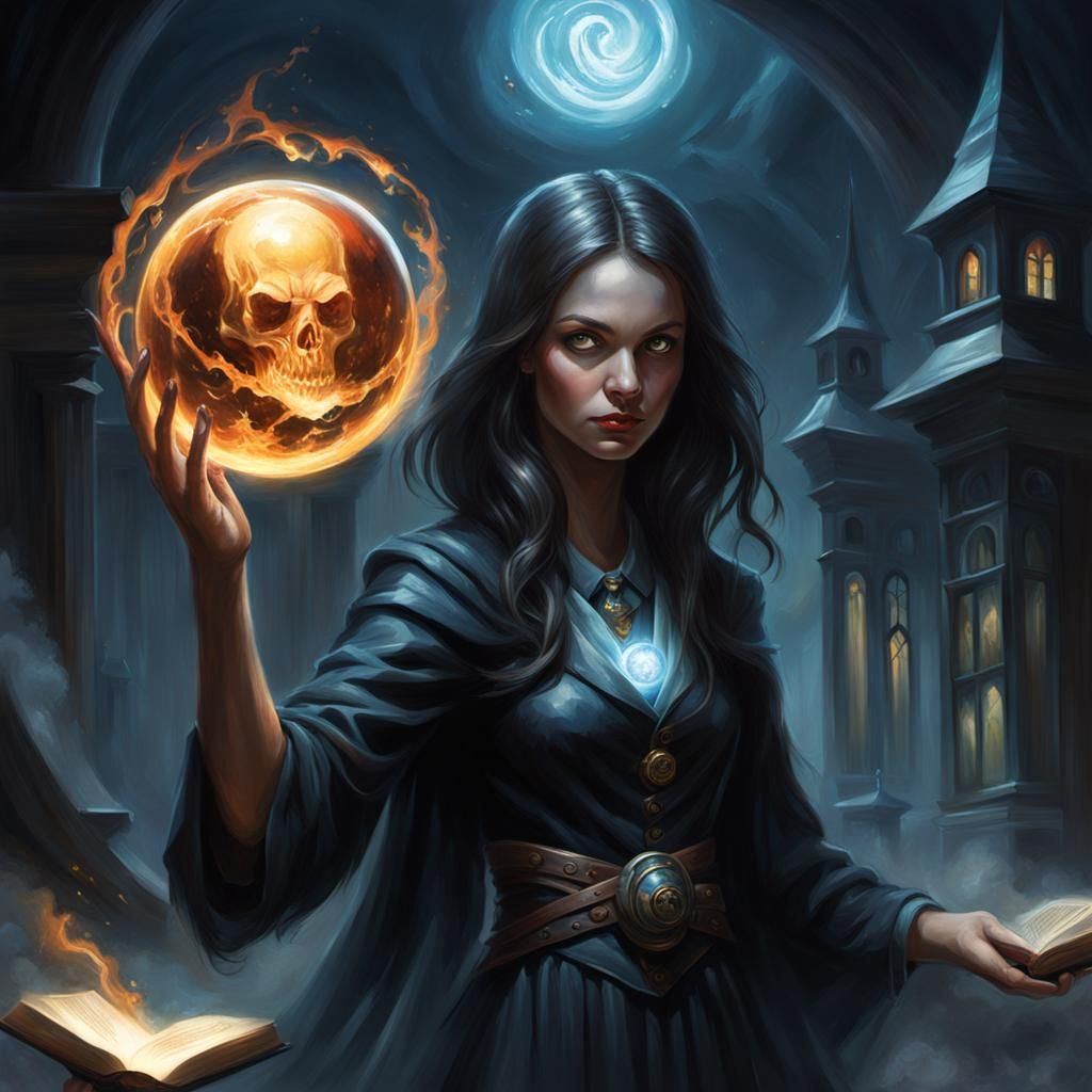 Young Girl Learning Magic with Spirit