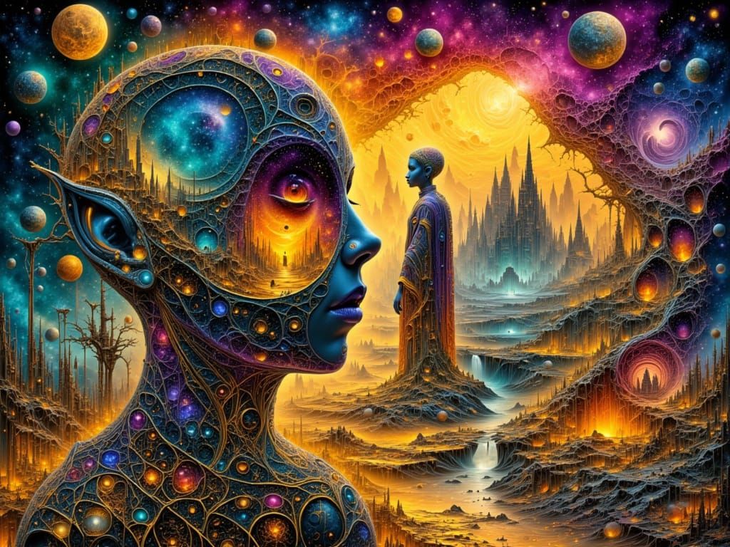 Alien Travels Through Interdimensional Portals in Psychedeli...