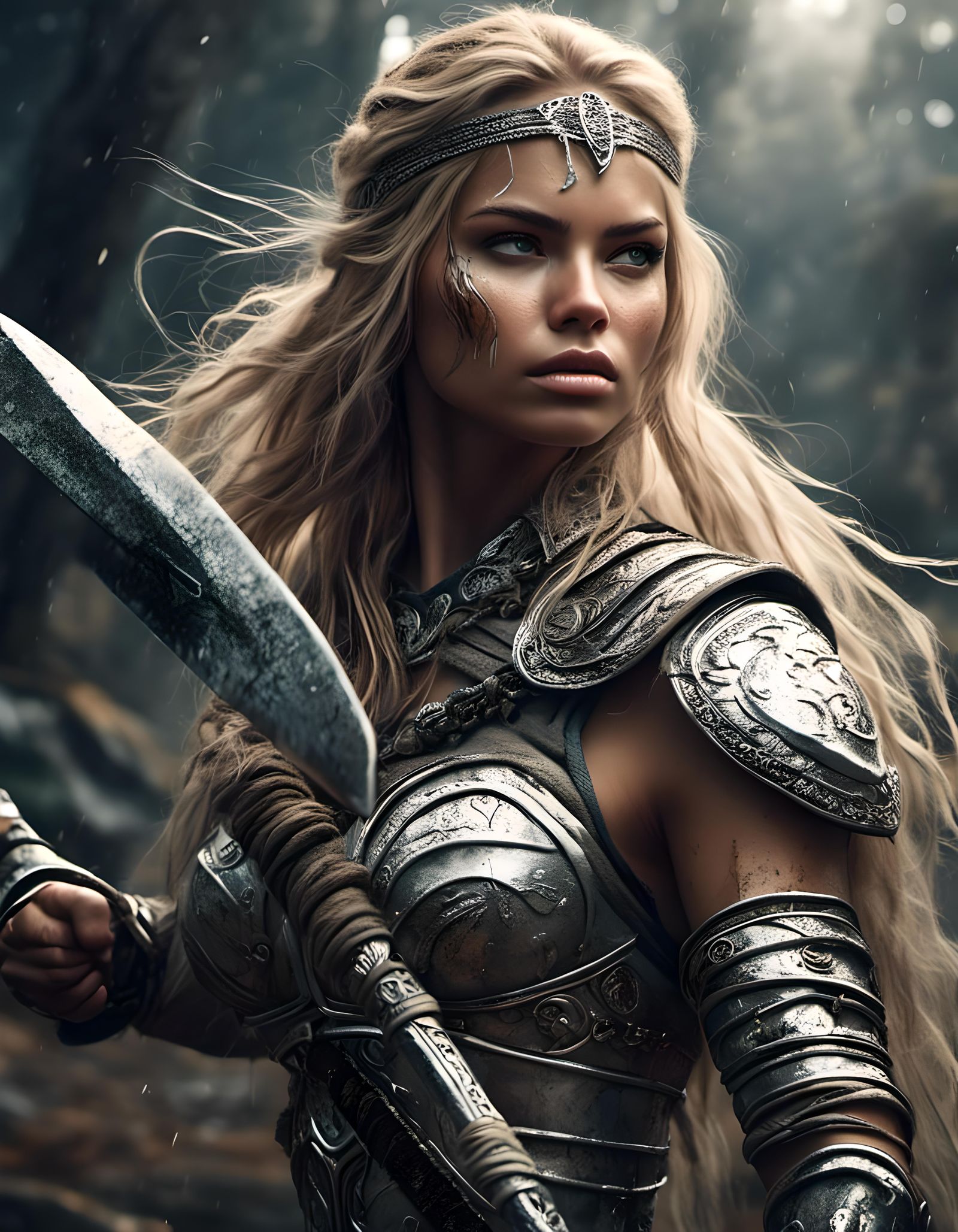 <lora:SuperHyperrealism:1.0> #extremely detailed", "full body", beautiful Amazonian female warrior, toned body, striking...