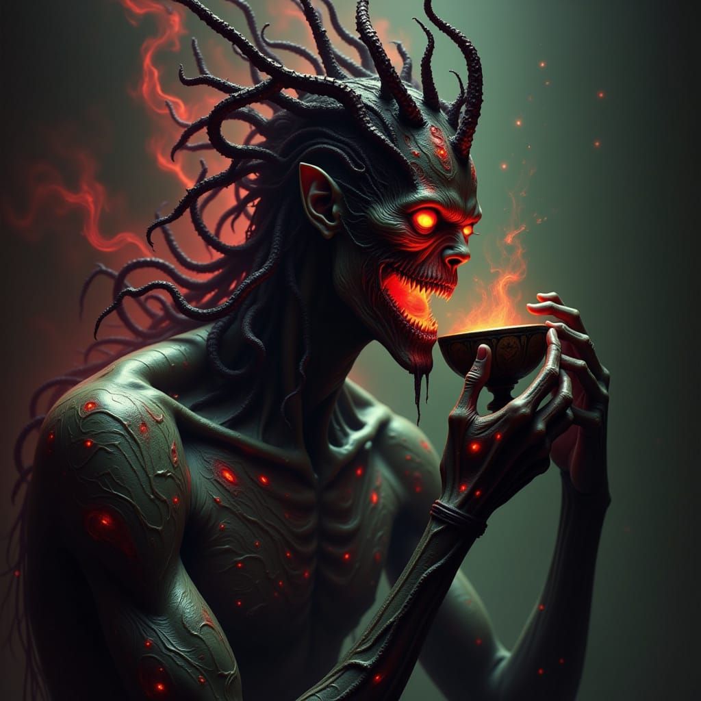 Eldritch Being Zoth-Ommog Sipping Tea