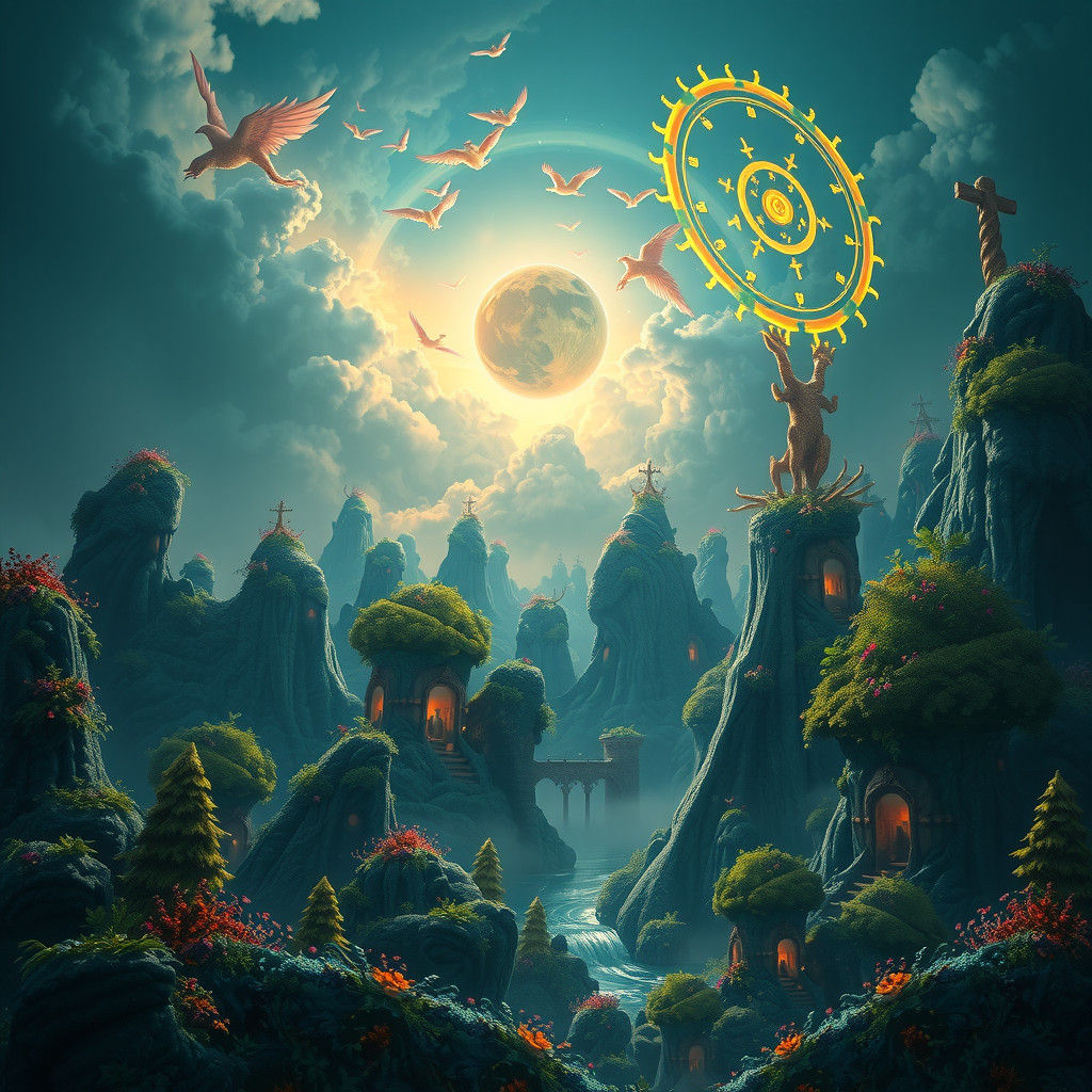 Mystical Realm: A Vibrant Matte Painting