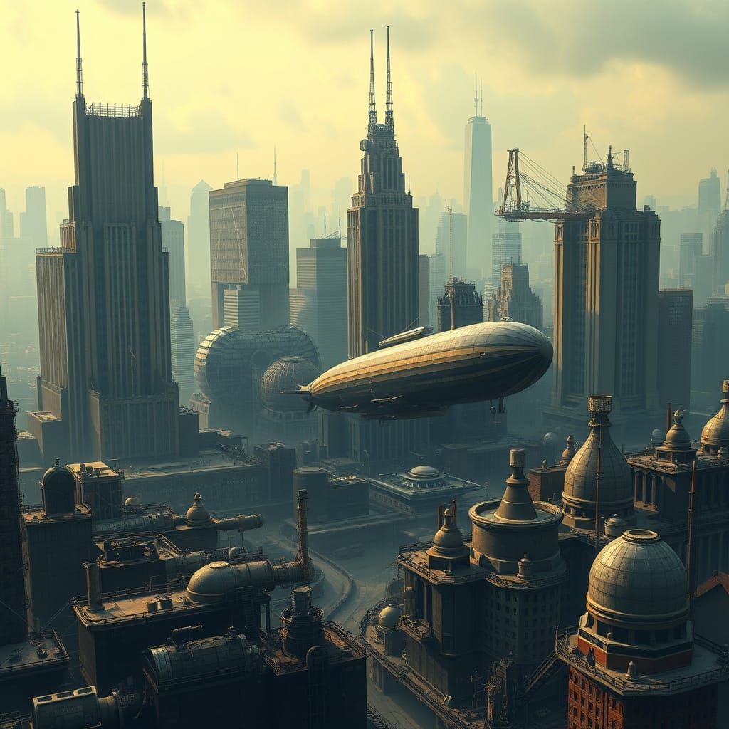Dieselpunk Metropolis in a Gritty, Art Deco Style