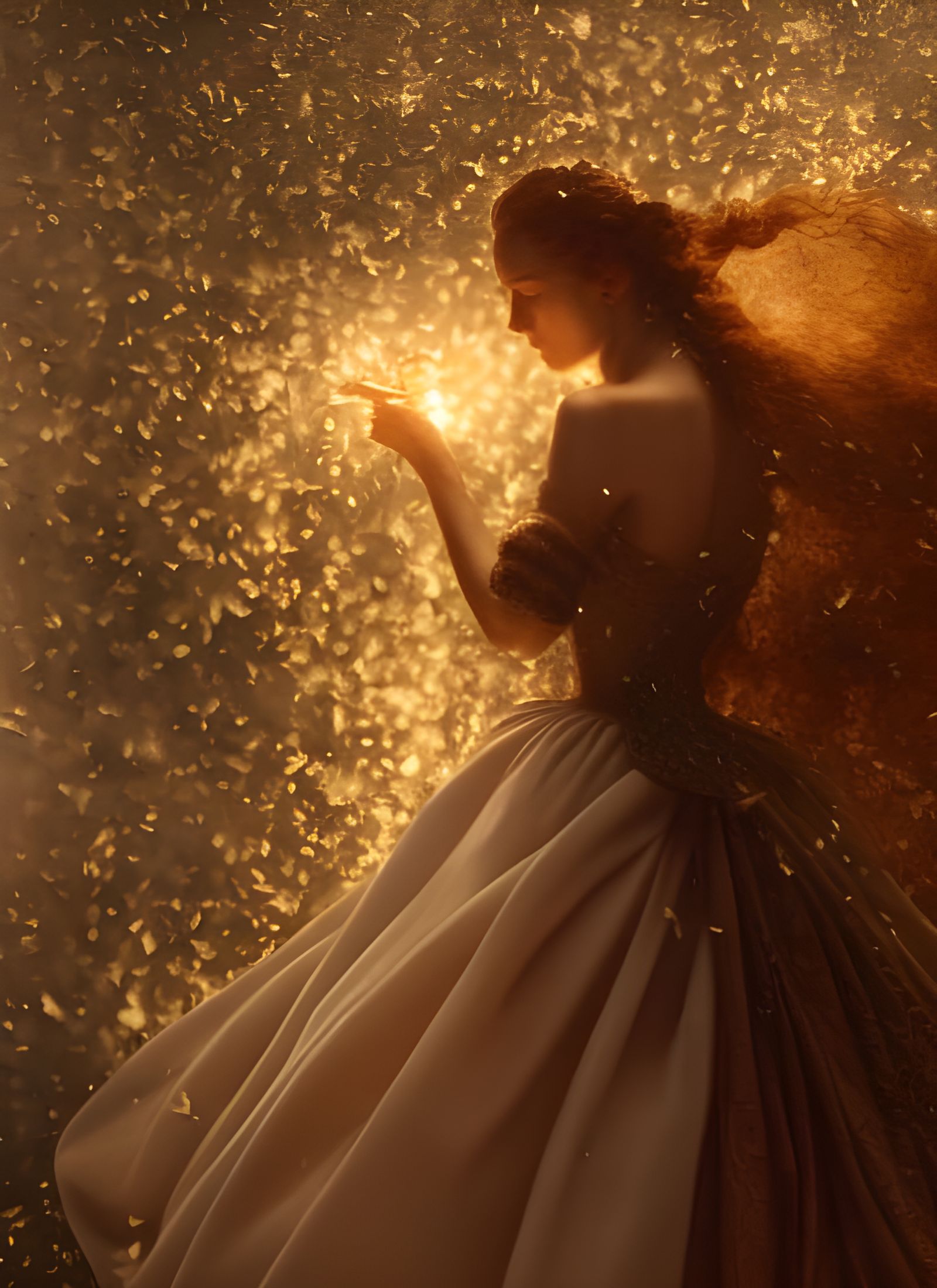 Renaissance Woman in Gown: Hyperrealistic Digital Portrait