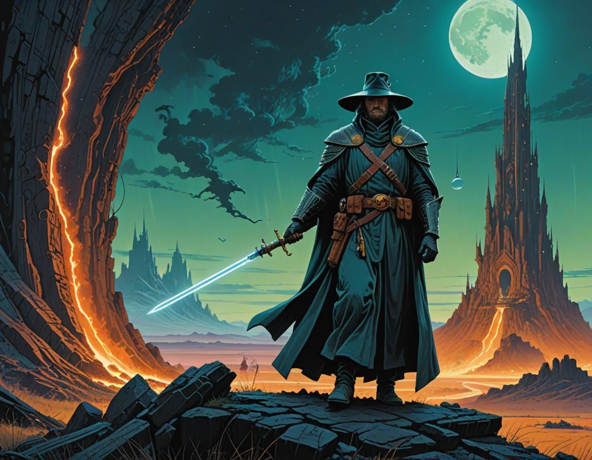 Epic Wizard Battles a Celestial Dragon in a Fantastical Real...