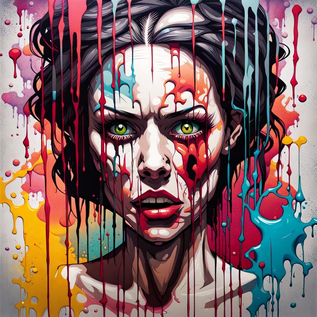 Sinister Woman in Mental Institution: Graffiti Art