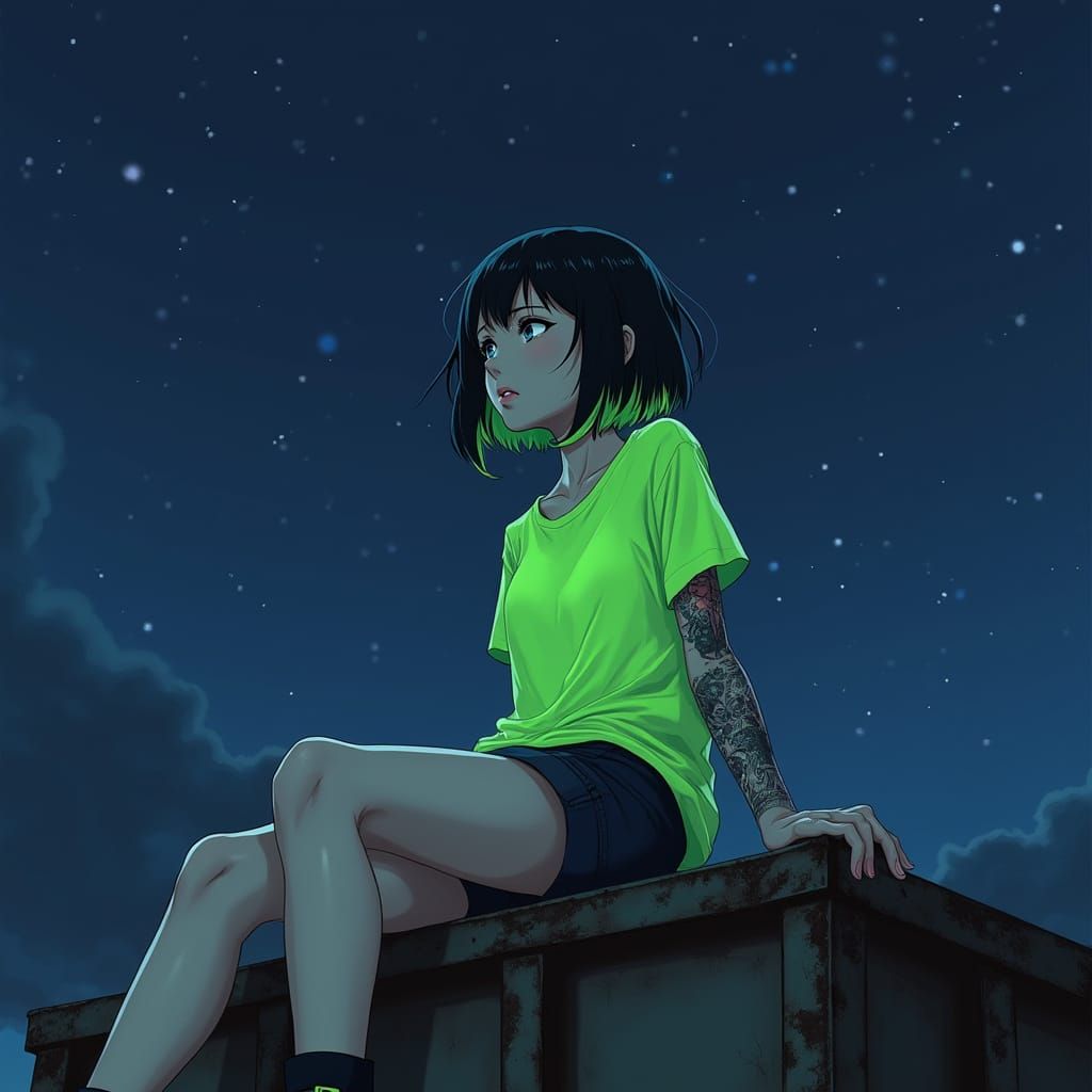 Hyper-Realistic Portrait of Kiko Tanaka on Freight Train at ...