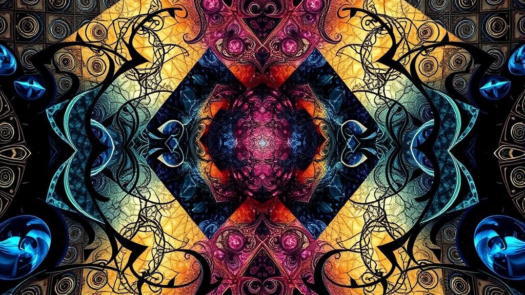 Surreal Fantasy Portrait in Textured Color Mirror Light