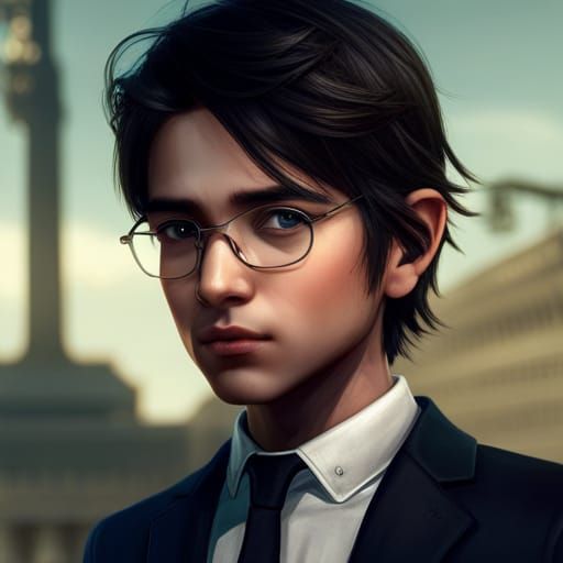 French Boy in Suit: Hyperdetailed Dark Fantasy Art