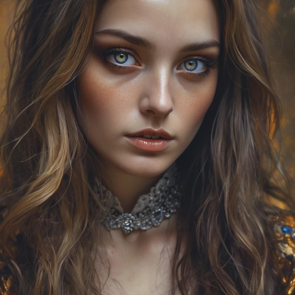 Ethereal Woman Portrait in Dark Surrealism Style