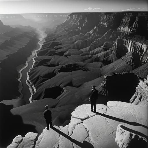 Grand Canyon Tourist in Film Noir Style