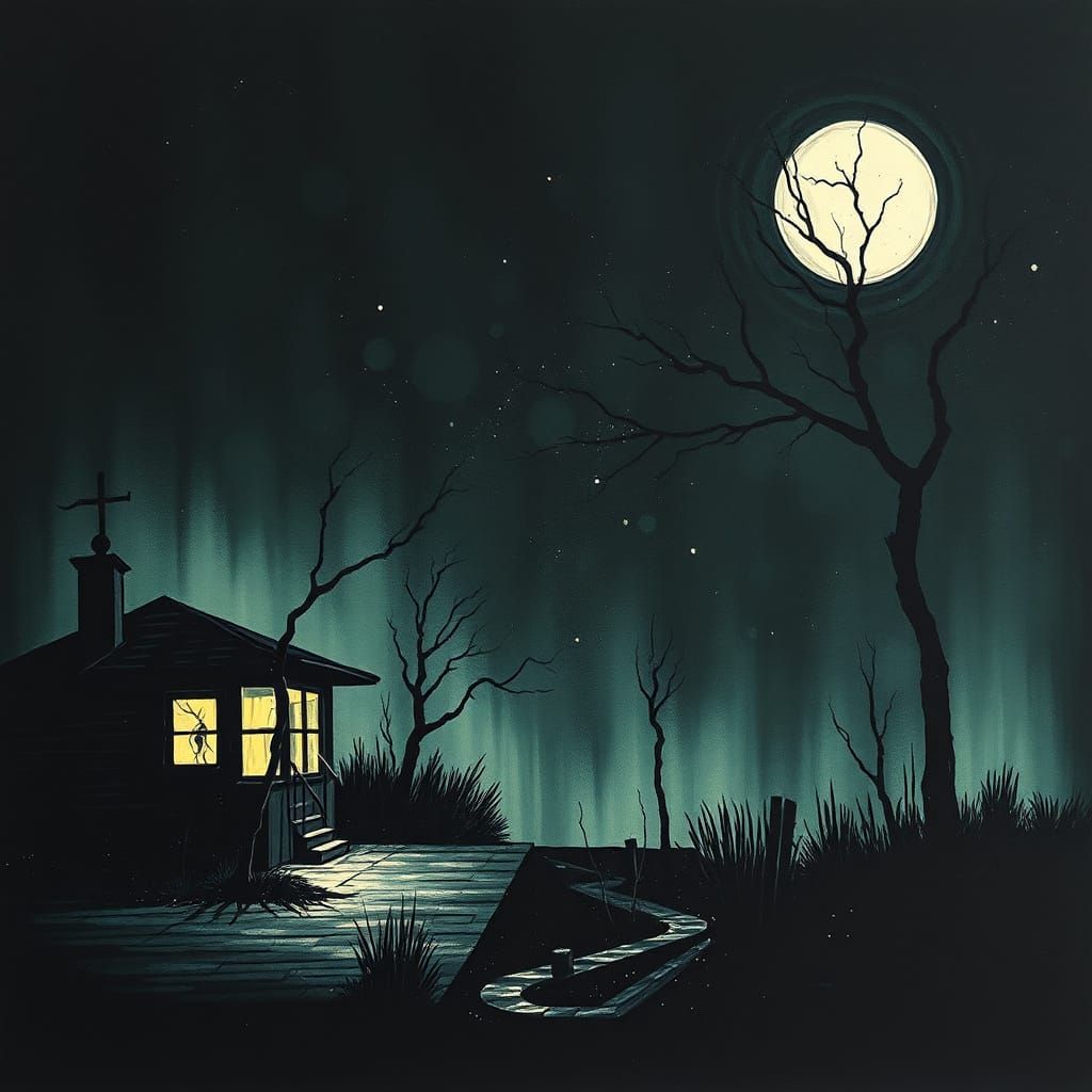 Eerie Noir Dream Sequence in Hopper Style