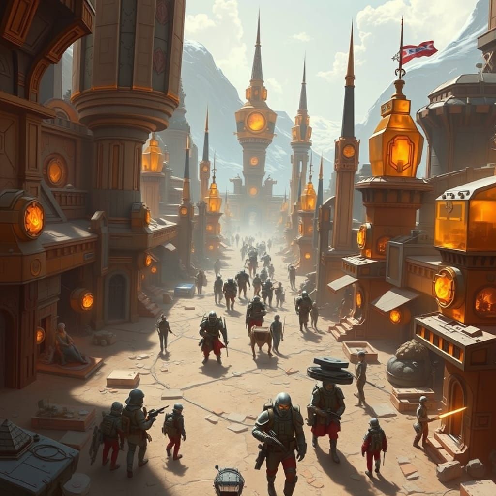 G'bani Capital City: Amber Crystals and Military Drills