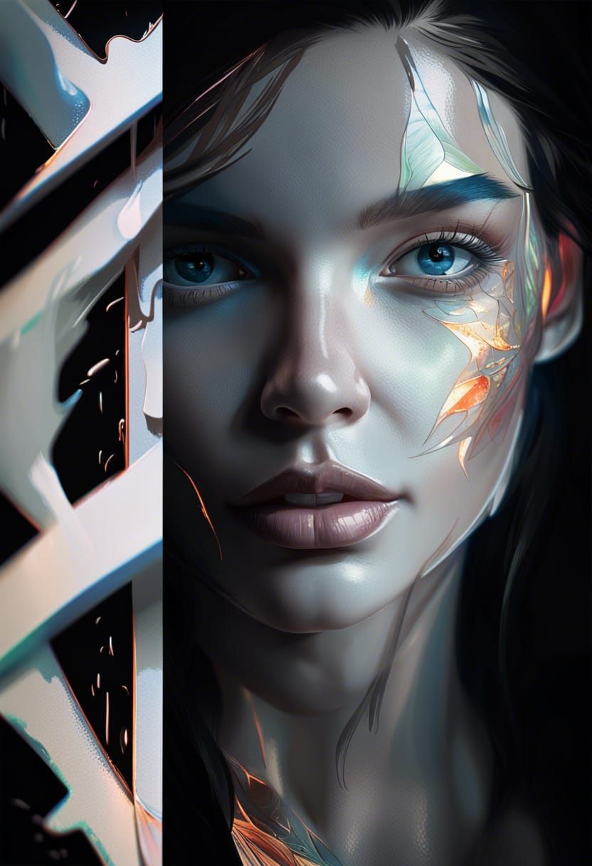 Beautiful Model posing, head and shoulders portrait, 8k resolution concept art portrait by Greg Rutkowski, Artgerm, WLOP...