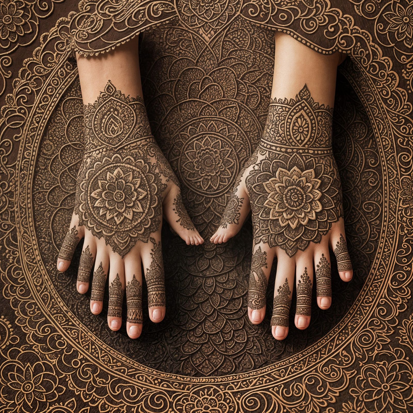 Exotic Henna Art Masterpiece on Hands and Feet
