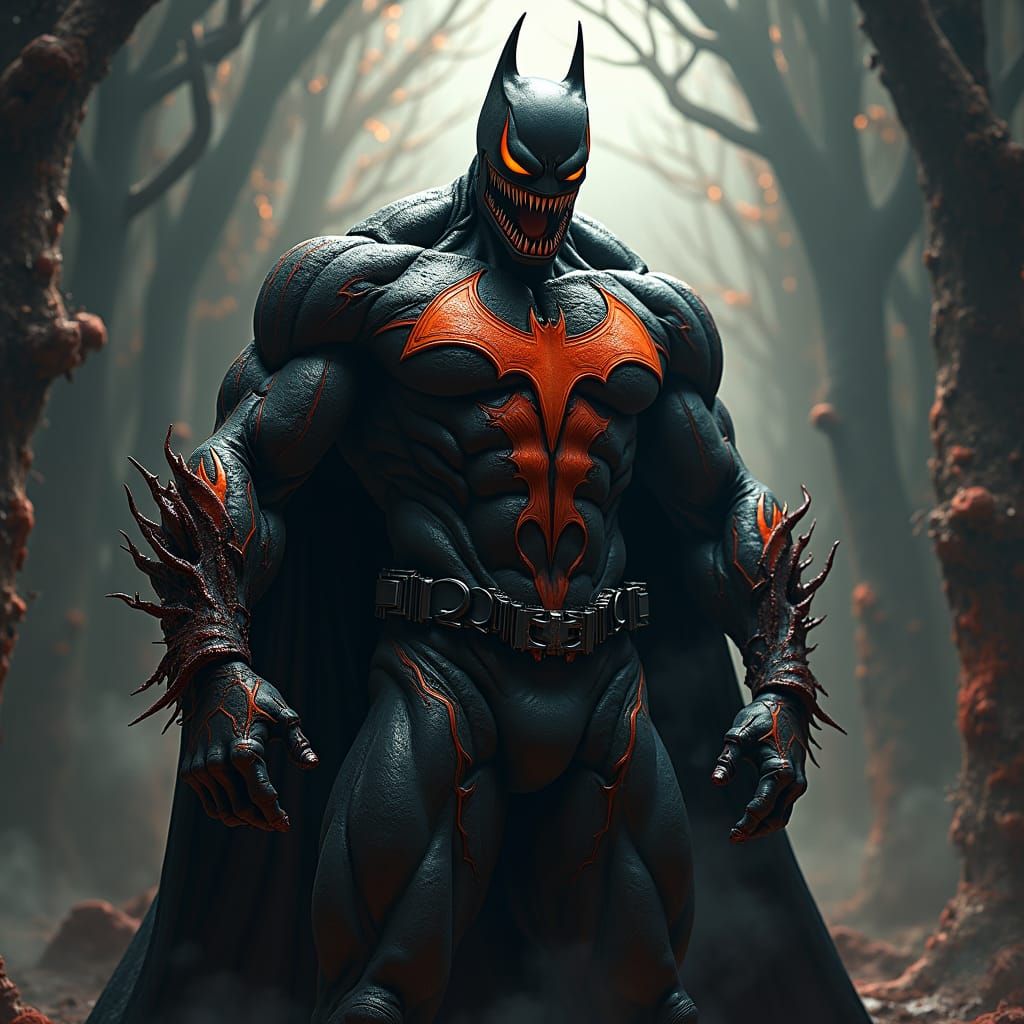 Venom Batman Symbiont Suit in Dark Matte Painting
