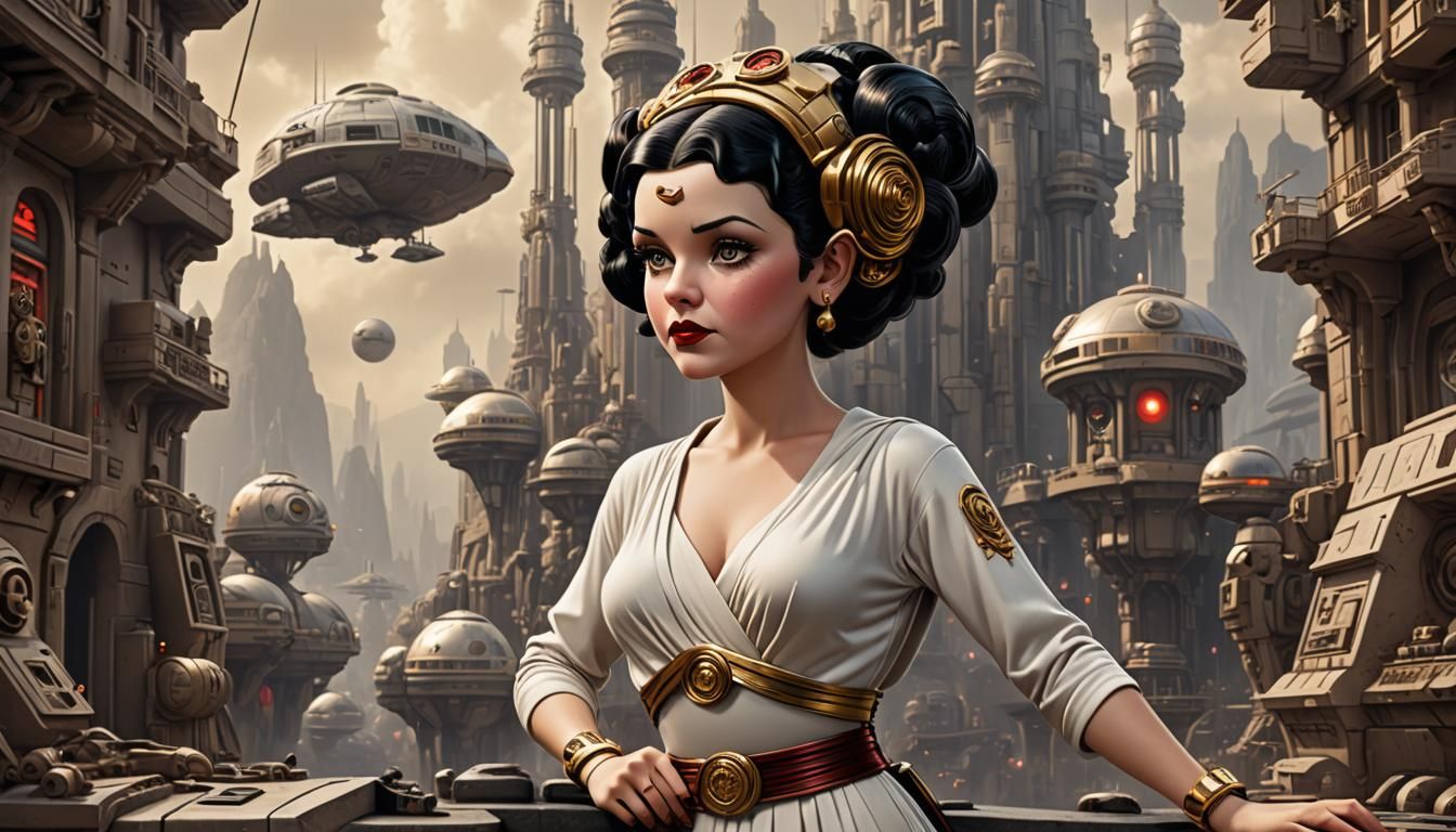 Betty Boop as Princess Leia: Star Wars Art