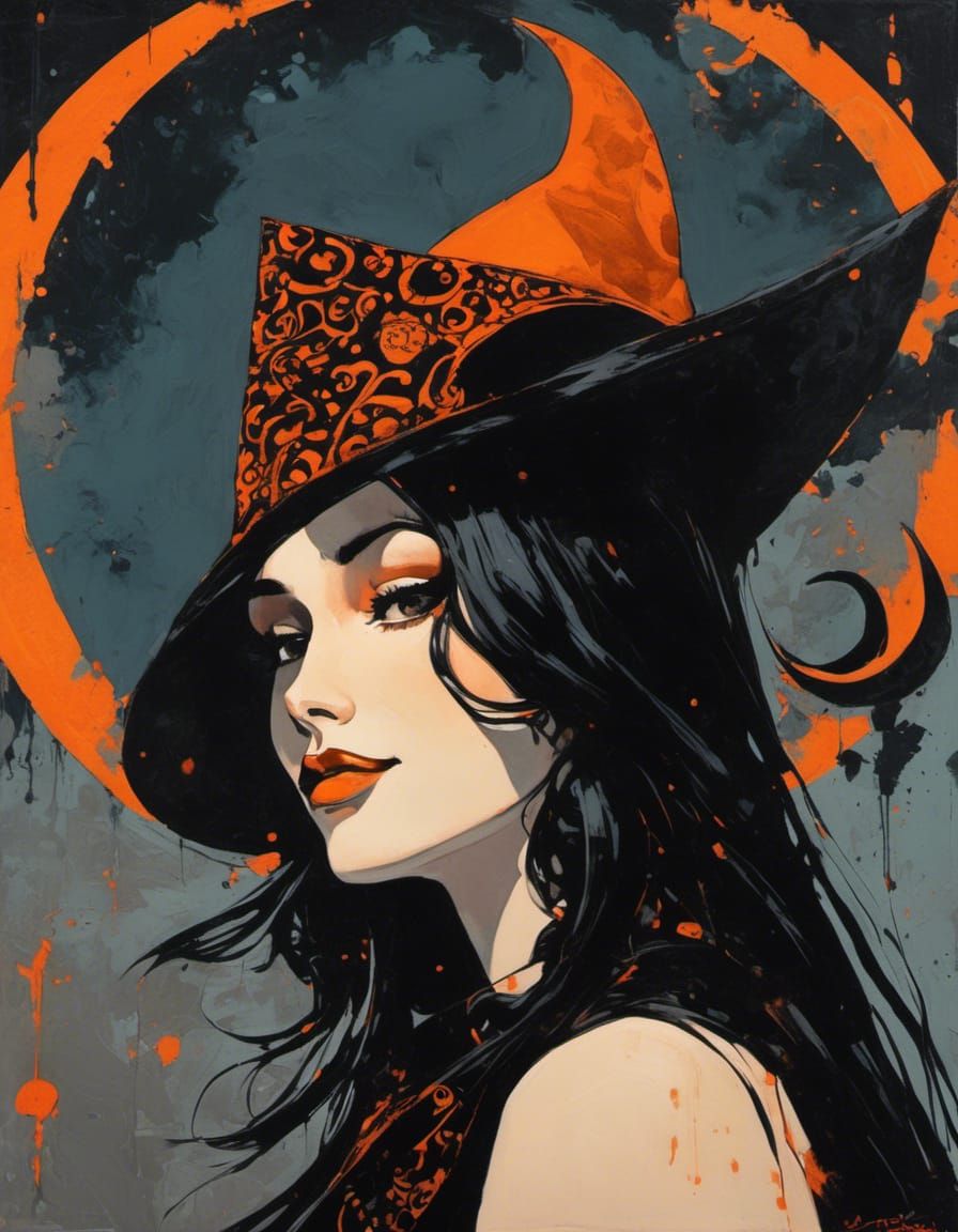 Alluring Witch with Cruel Smile in Velvet