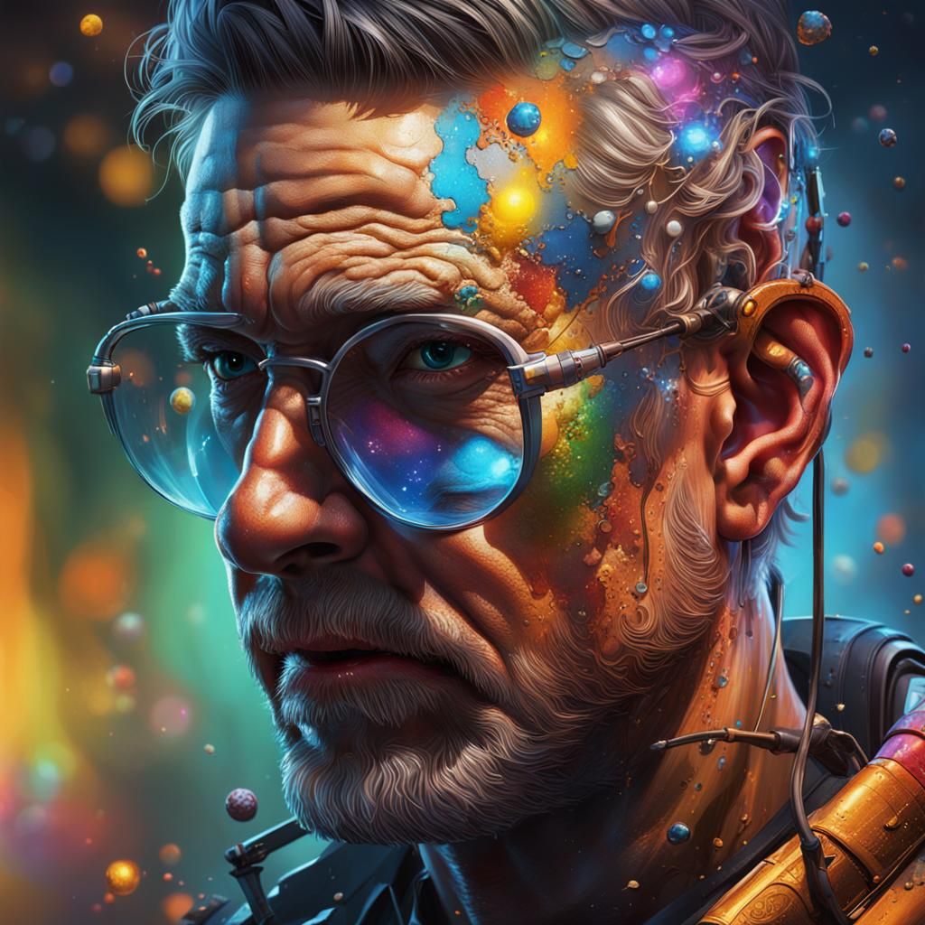 Intricate Portrait of a Tinkerer in Splash Art Style