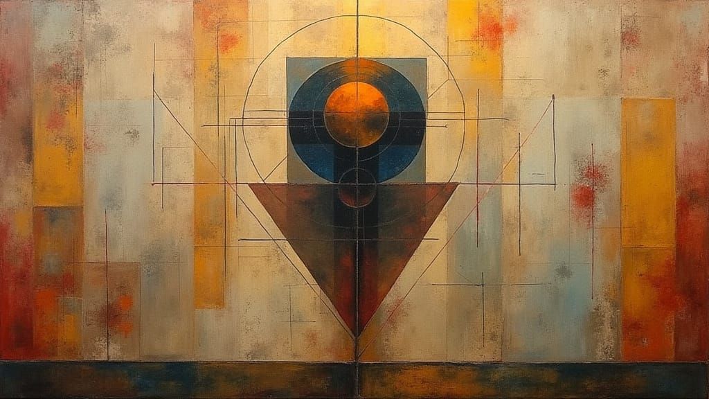 Surreal Geometric Signpost to Ego Death in Spiritual Abstrac...