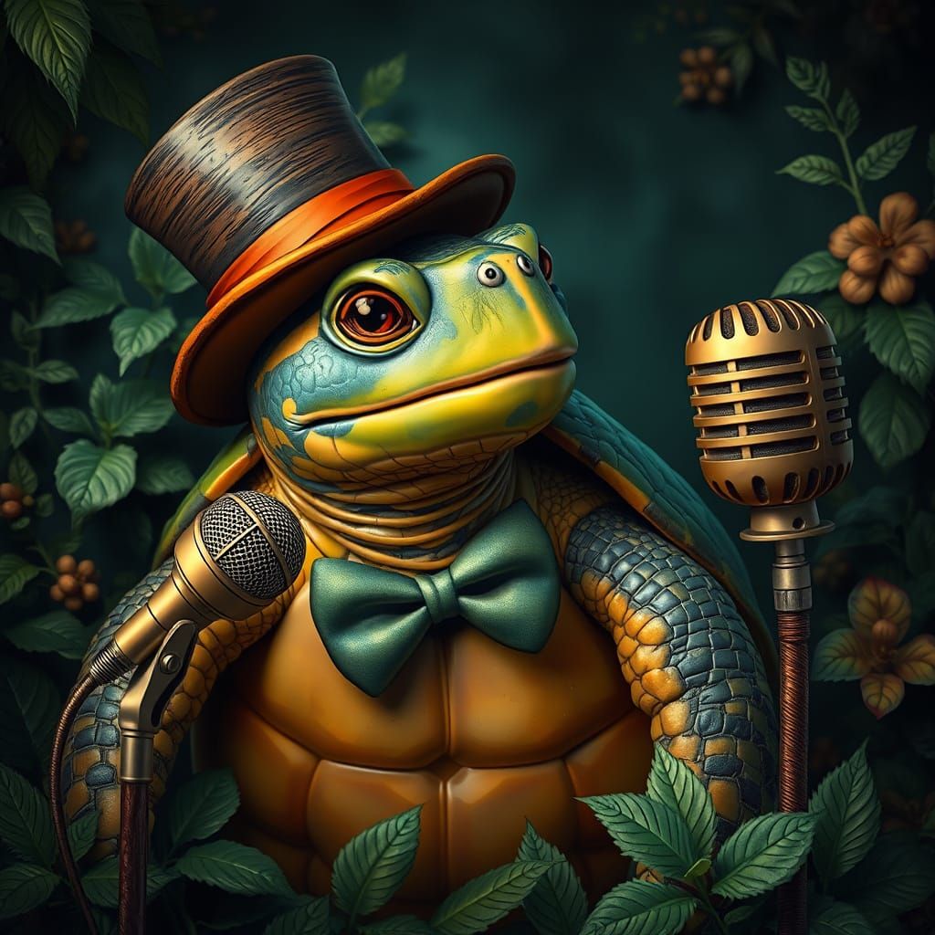 Singing Turtle in Fantasy Art Style
