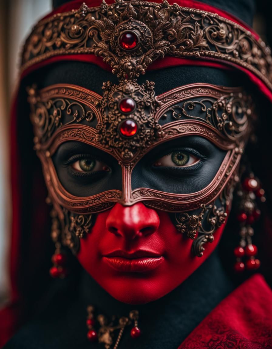 Victorian Mask Close-Up: Professional Photography