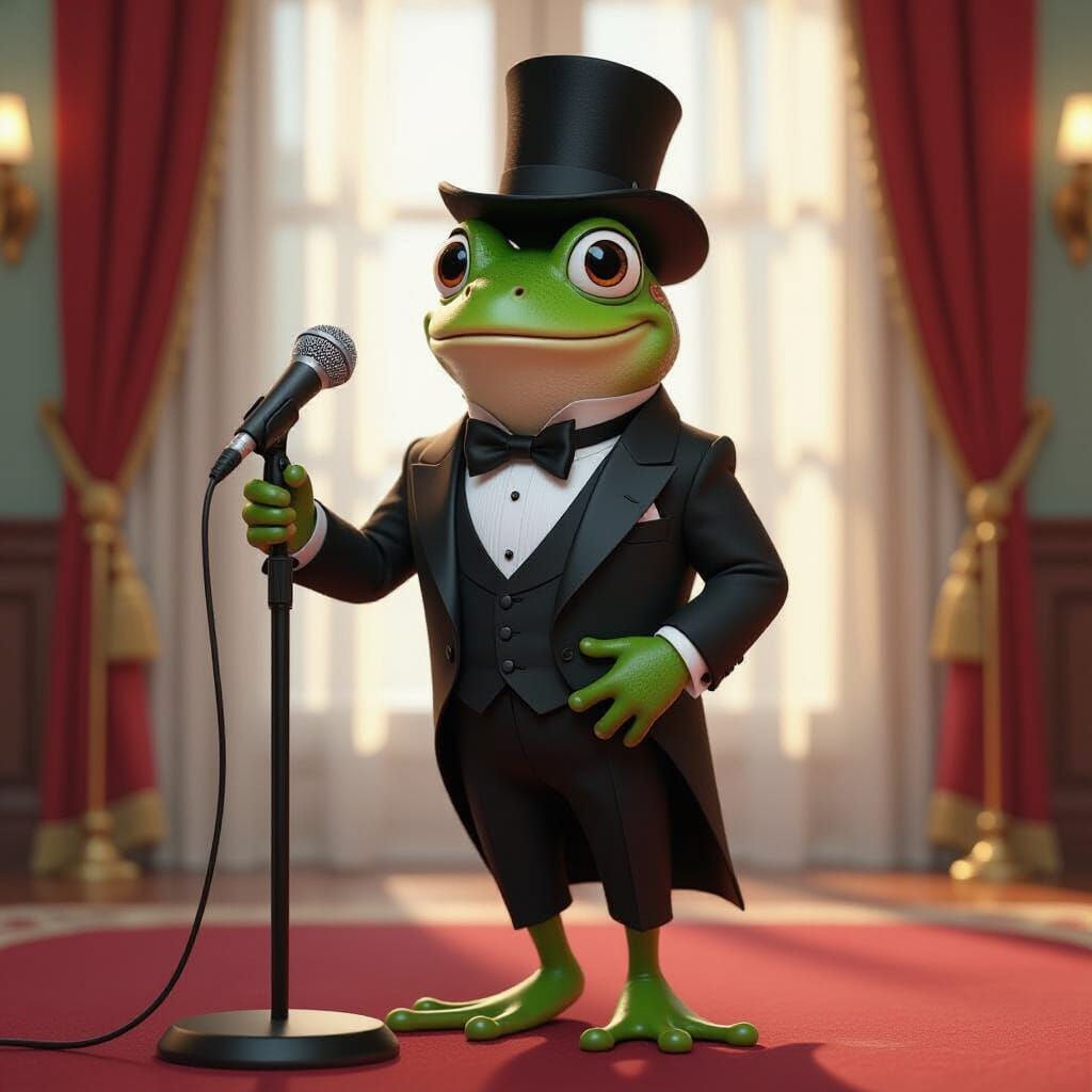 Frog in Tuxedo Wins Academy Award: 3D Render