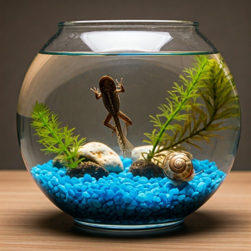 Tadpoles Transforming in Fishbowl
