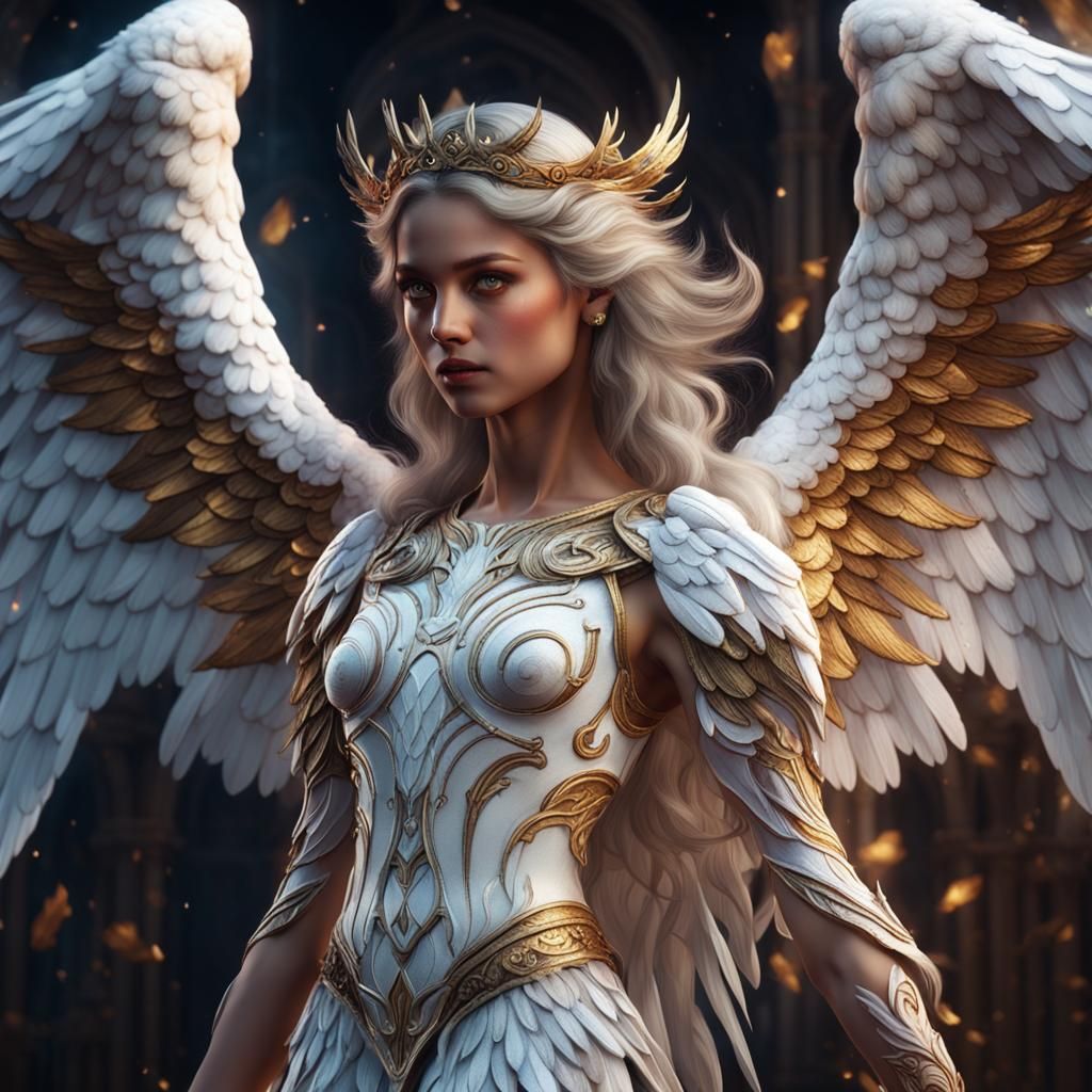 Beautiful Angel Portrait in Detailed Fantasy Art