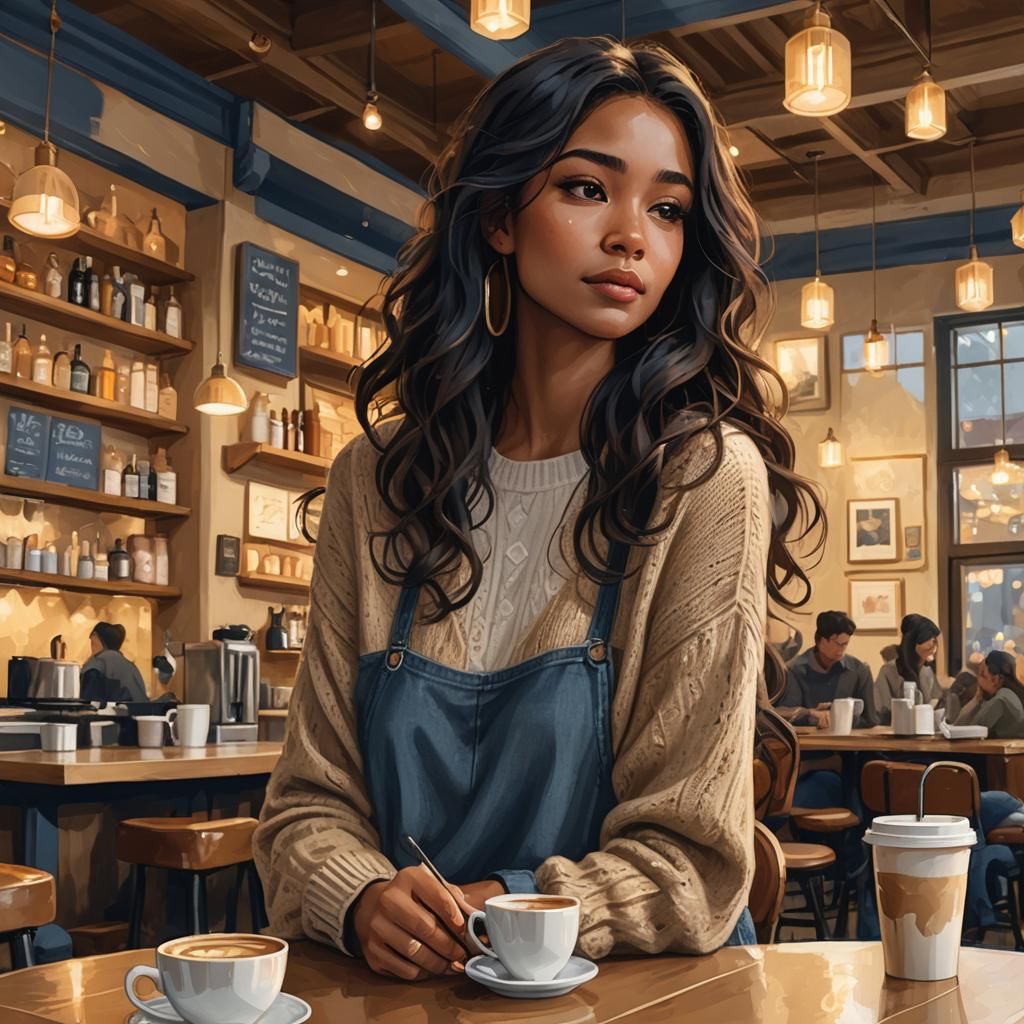 Cozy Coffee Shop: Whimsical Fantasy Concept Art