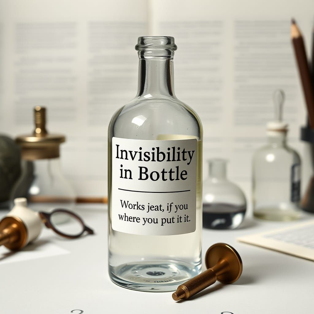 Clear Potion Bottle in Minimalist Style