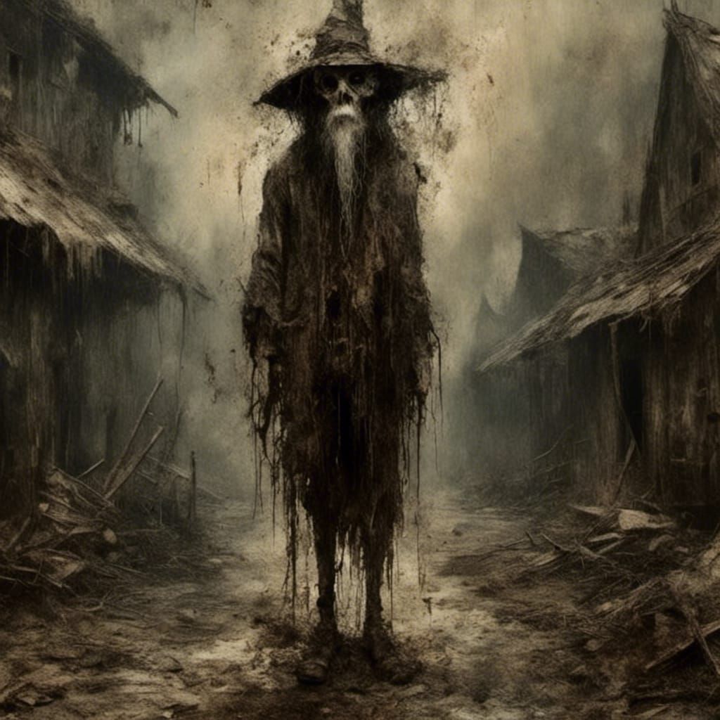 Finnish Sorcerer with Expressive Eyes in Macabre Style