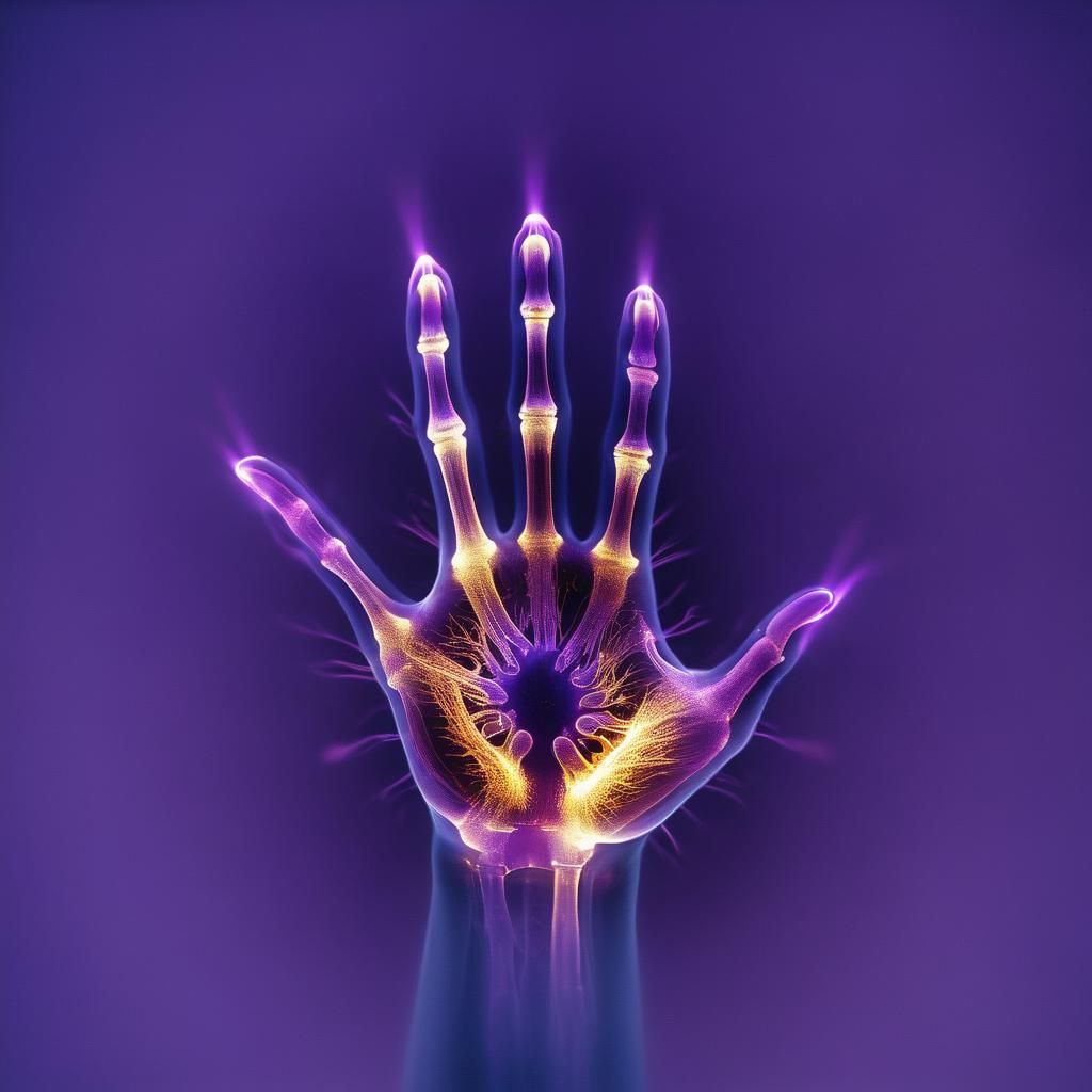 Kirlian Photography of a Human Hand