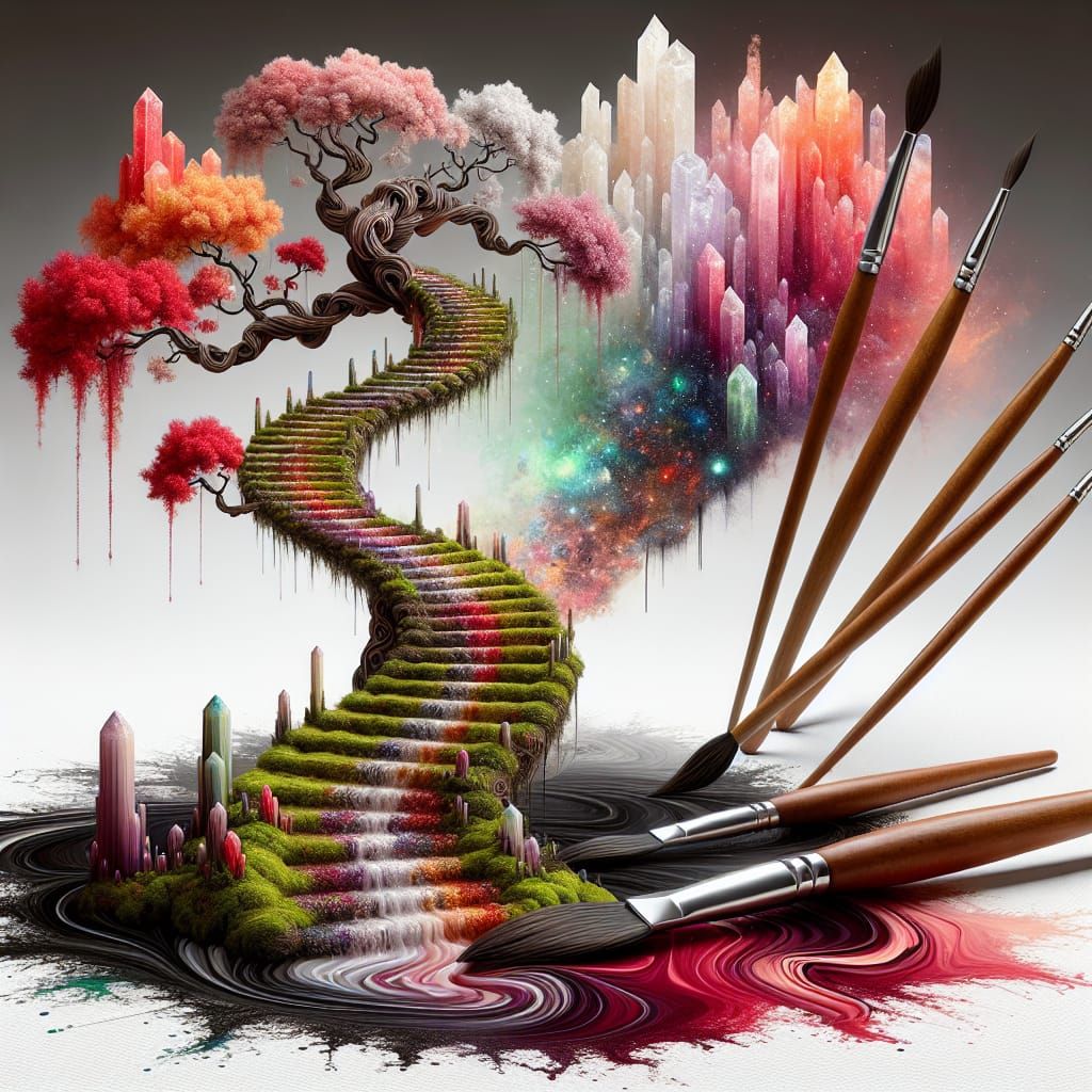 Spiralling Crystal Pathway Emerges from Dark Ink in Vibrant ...