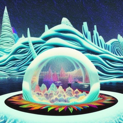 psychedelic iglu with its own city