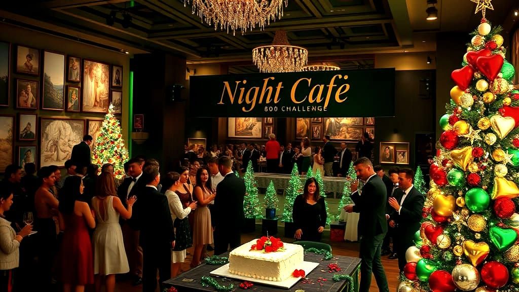 Romantic Christmas Party in a Winter Wonderland Setting