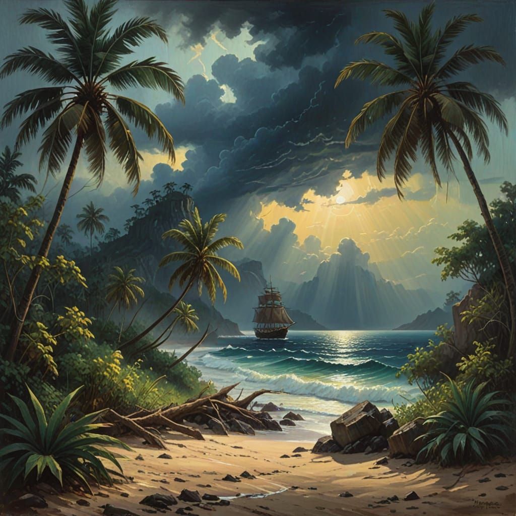 Pirate's Last Glimpse in a Tropical Storm