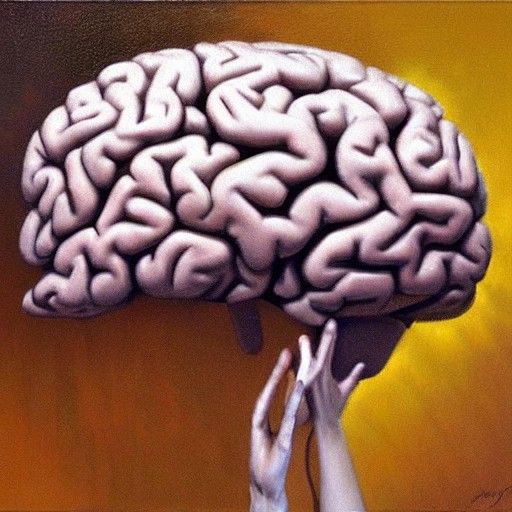 Depression Consumes the Brain: An Oil Painting