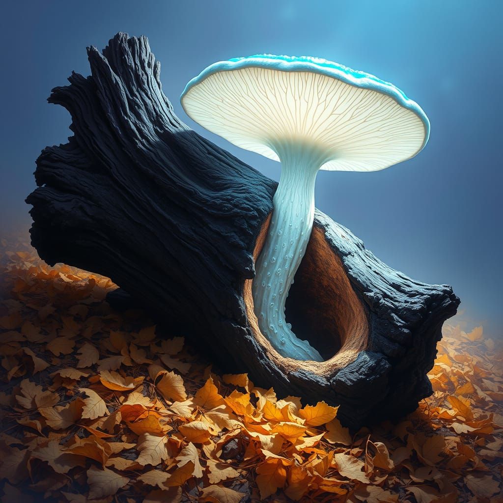 Mystical Log Dweller in Airbrushed Style