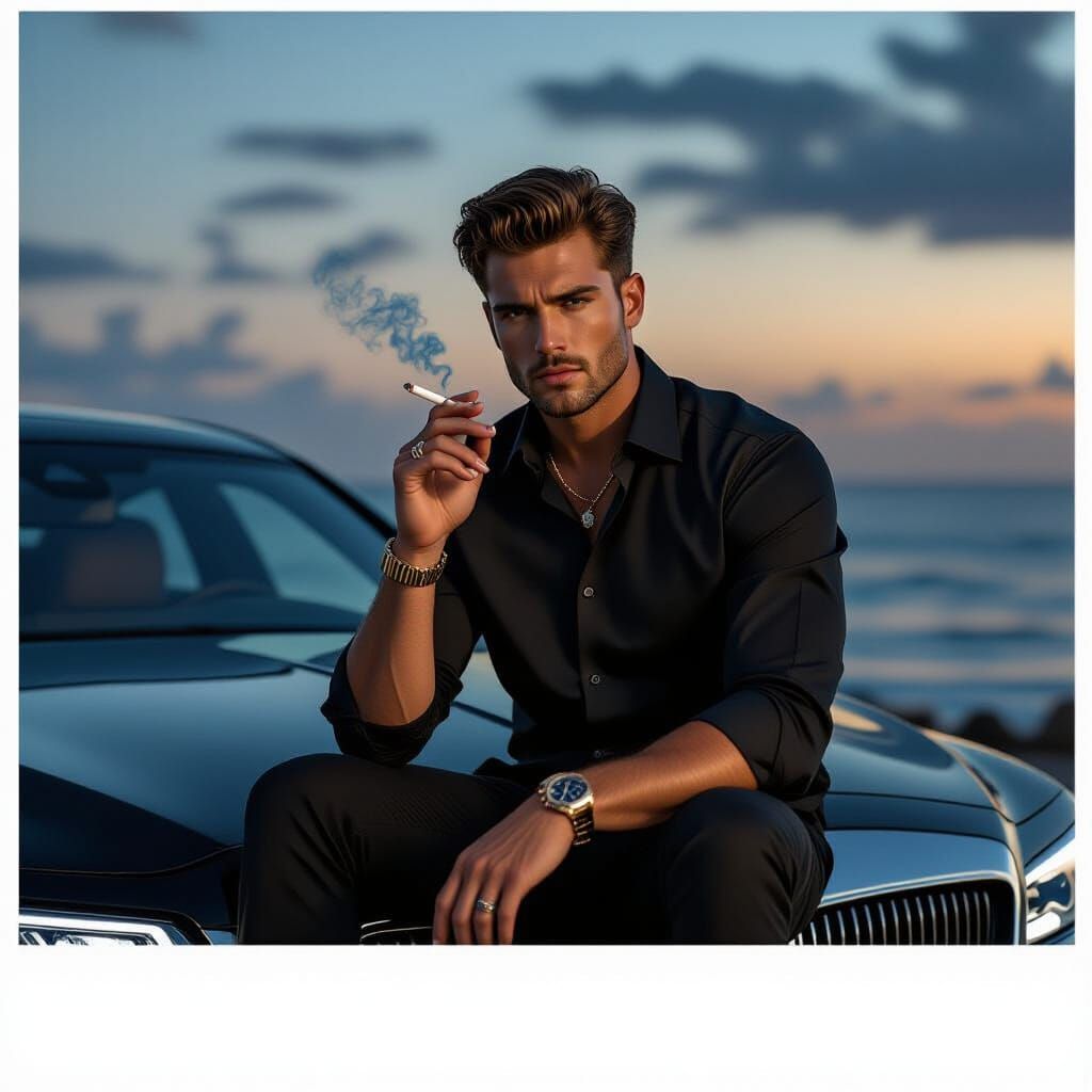 Wealthy Man by the Sea at Dusk