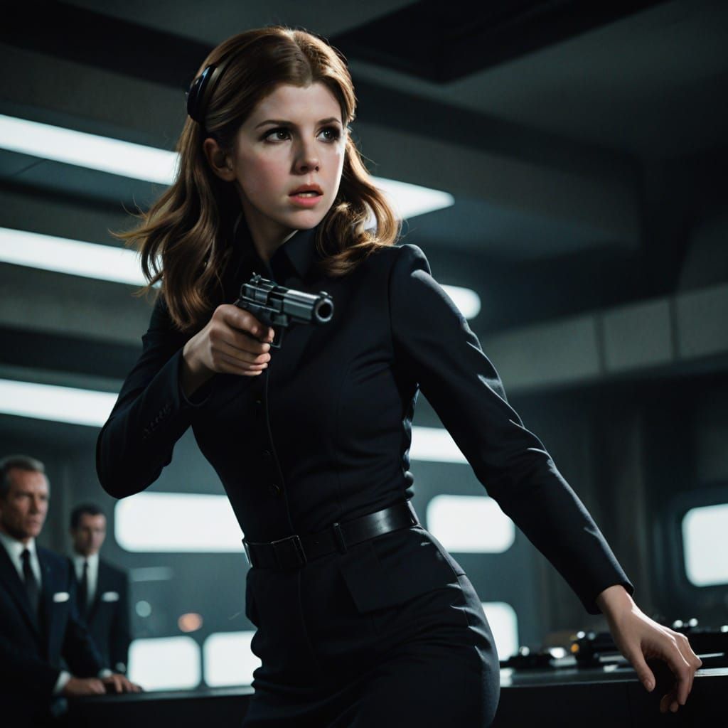 Elegant Spy Thriller, Cinematic Action Scene, 1960s Cold War