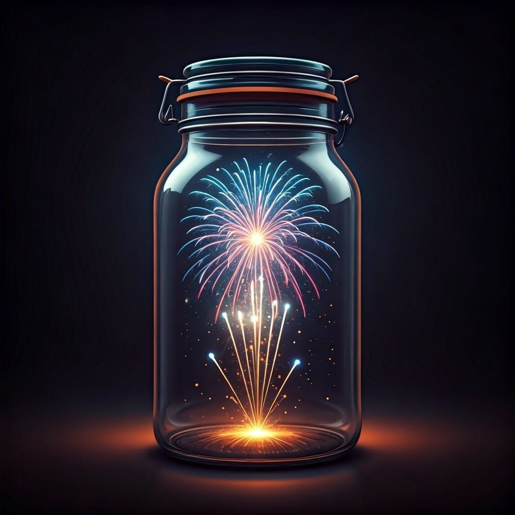 Fireworks in Jar, Trending Fantasy Art