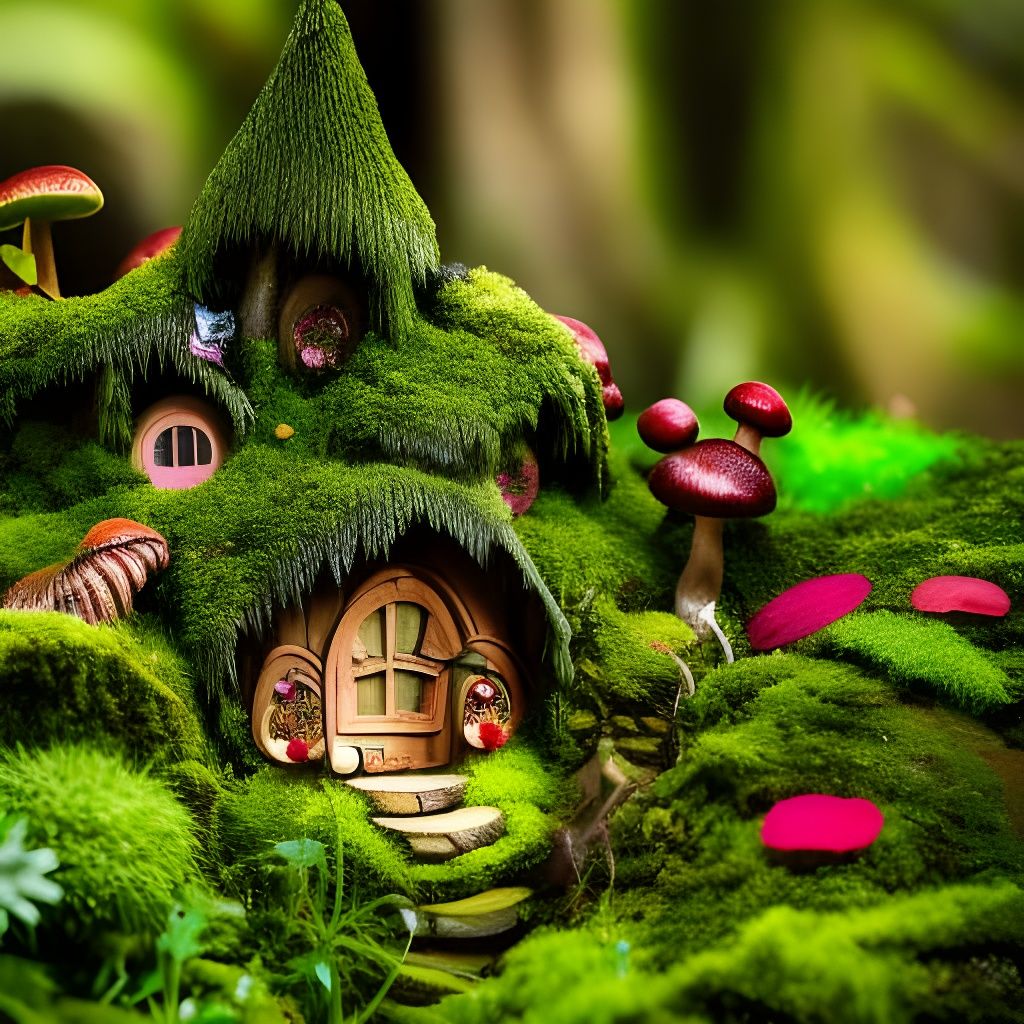 Enchanted Fairy Village in Glen: Pre-Raphaelite Style