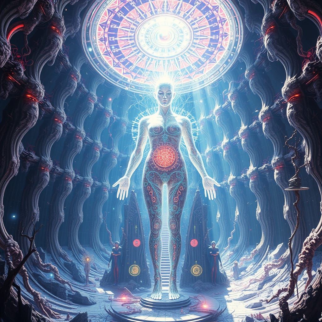 Prismatic Void Cathedral: A Fusion Space in Hyperrealism