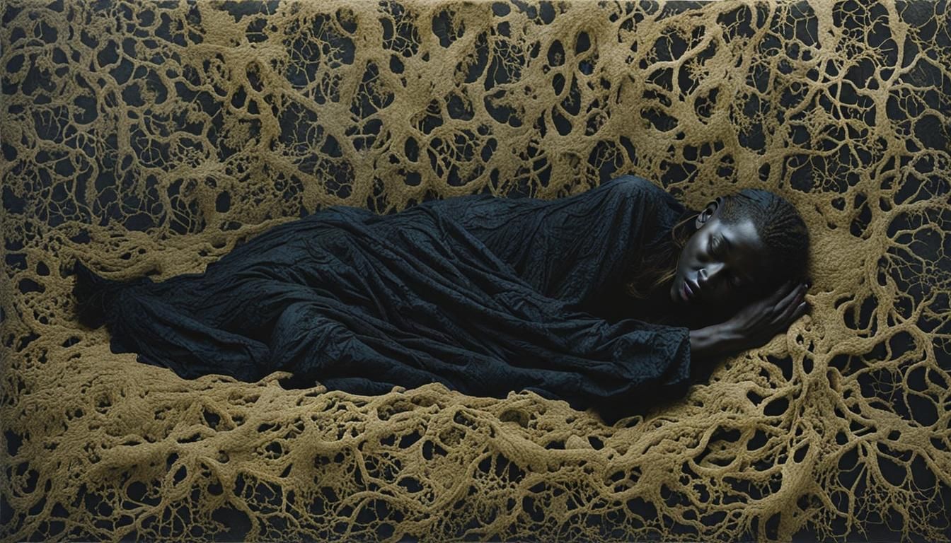 Surreal Sleeping Witch in Chromogenic Print Style